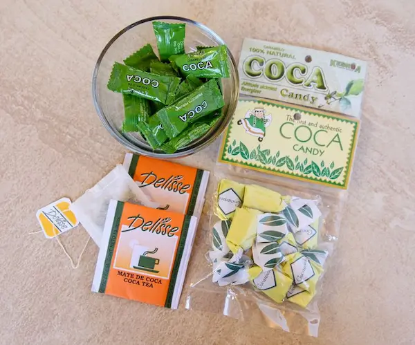 Coca leaf candy for the trip
