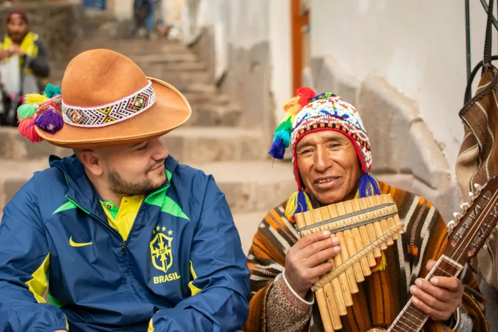 tourist with a local man
